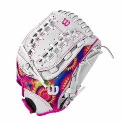 Wilson 12.00 FLASH FP GLOVE | WHT/PNK/TD 6 Wilson 12.00 FLASH FP GLOVE | WHT/PNK/TD -Paragon Sports Shop 49367 48 WBW101642 WHITE PINK TIEDY 3