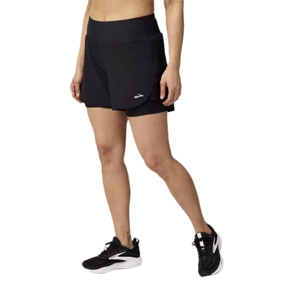 BROOKS CHASER 5 2-IN-1 SHORT 2. | 001-BLACK 1 BROOKS CHASER 5 2-IN-1 SHORT 2. | 001-BLACK