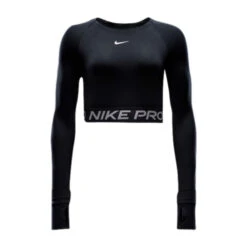 Nike W PRO CROPPED LS | 010-BLACK/
