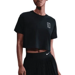 NIKE SLAM CROP TEE | 010-BLACK