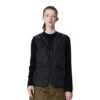 V NECK W-ZIP DOWN VEST | BLACK