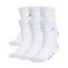 ADIDAS GIRLS ATH.CUSHION 6PK CR | WHITE/ASST