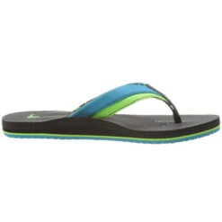 Sanuk B ROOTBEER COZY FLIP FLO | OCEAN/LIME